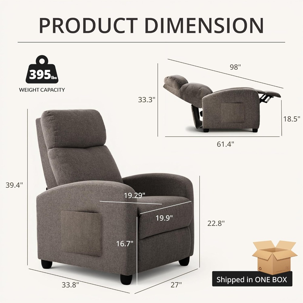 Home Cinema Chairs - Fauteuil inclinable manuel moderne, canapé individuel
