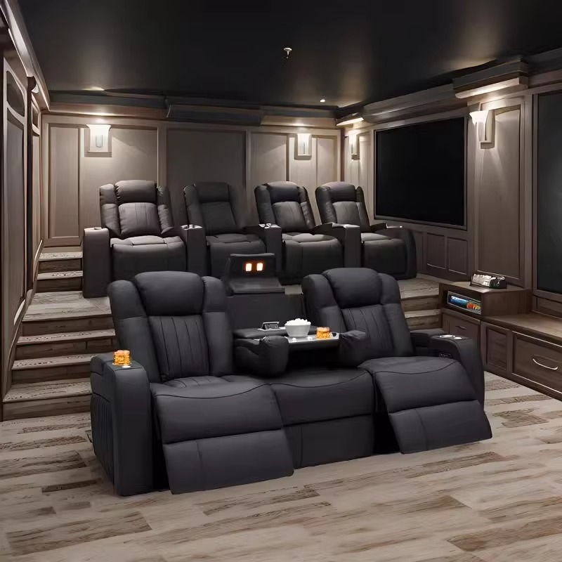 Home Cinema Chairs - Ensembles de canapés inclinables en cuir,