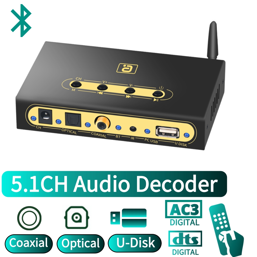 Surround Sound Decoder - DA720 5.1CH décodeur Audio Bluetooth 5.0
