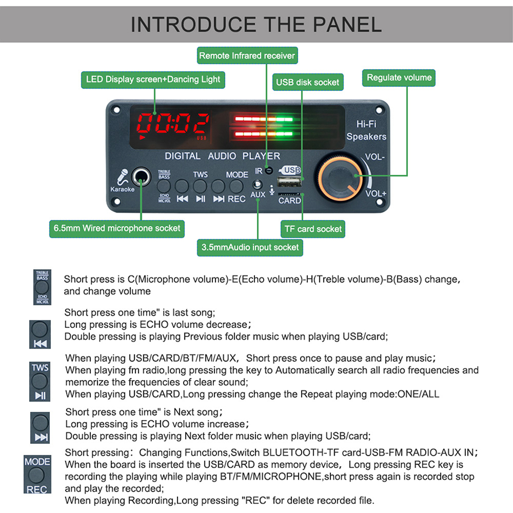 Carte décodeur MP3 WMA WAV DC1 - Surround Sound Decoder avis et prix
